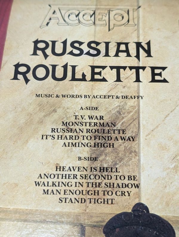 5-168-80 LP★ACCEPT RUSSIAN ROULETTE 　アクセプト　ロシアン・ルーレット　レコード　当時物_画像9