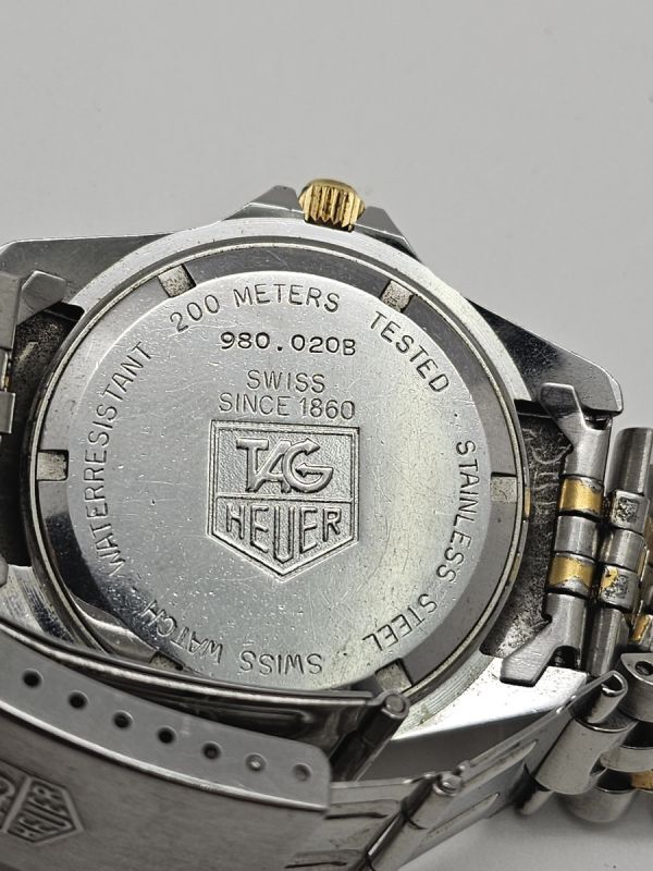 5-199-60 TAG HEUER タグホイヤー 980.020B★デイト 黒文字盤　プロフェッショナル　200M　クォーツ　_画像8