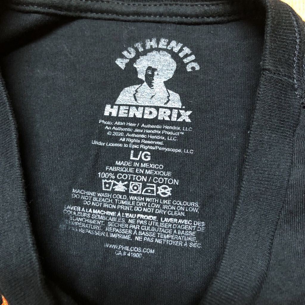 AUTHENTIC HENDRIX /メンズL 半袖Tシャツ トップス ブラック JIMI HENDRIX ジミ ヘンドリックス プリントTシャツ バンドTシャツ 古着_画像8