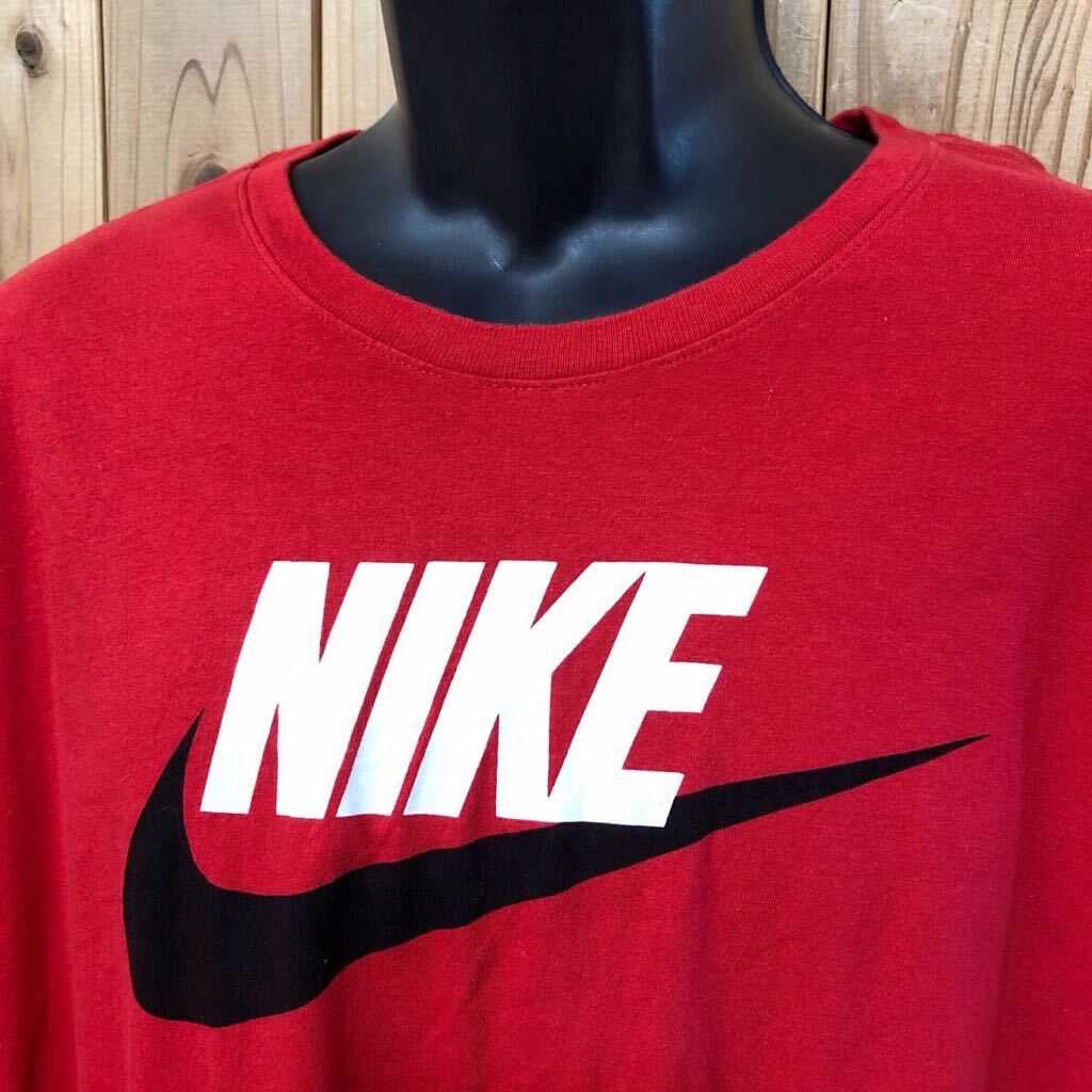 NIKE /ナイキ /メンズXXL 半袖Tシャツ トップス ビッグロゴ プリントTシャツ 赤 スポーツウエア USA古着 大きいサイズ_画像4