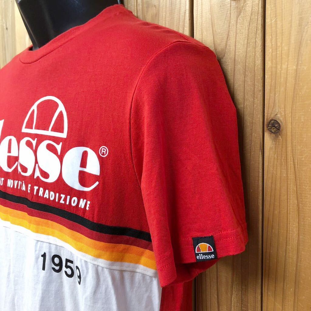 ellesse /エレッセ /メンズM 半袖Tシャツ トップス ビッグロゴ プリントTシャツ スポーツ カジュアル 古着_画像6