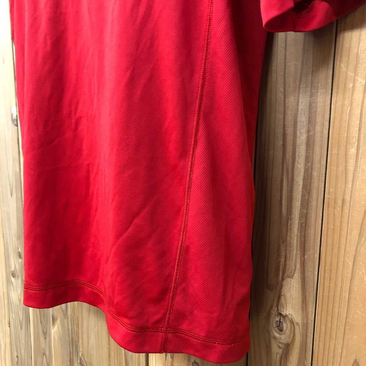 phiten /ファイテン /メンズM 半袖Tシャツ トップス ロゴプリント 刺繍 赤 速乾素材 トレーニング スポーツウェア _画像6