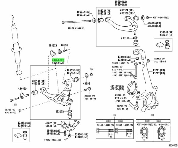 トヨタ 純正 4ランナー ハイラックスサーフ フロントサスペンション アームSUB-ASSY LWR NO.1 右 TOYOTA LEXUS Genuine JDM OEM 未使用_画像2