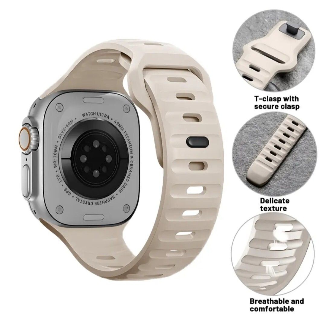 Apple Watch用 タフネス バンド ベルト 高品質シリコン グリーンイエローの画像5