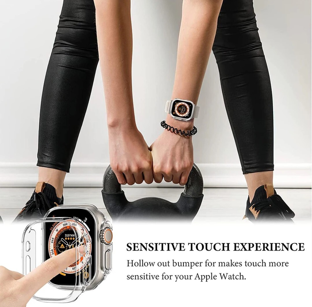 Apple Watch Ultra 画面 保護カバー バンド ベルト ブラック 49mm_画像4
