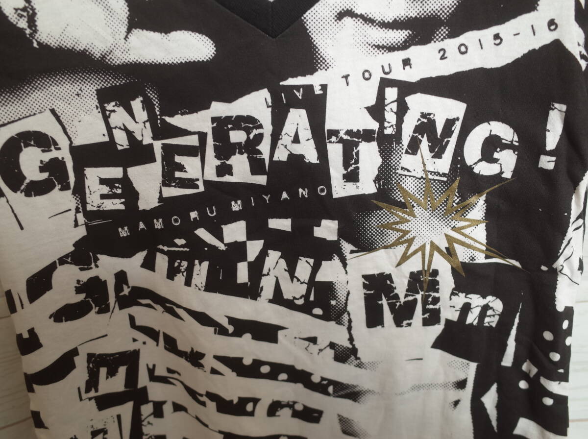 レディース pk64 宮野真守　MAMORU MIYANO GENERATING LIVE TOUR 2015-16 半袖Tシャツ M ホワイト/ブラック 白/黒 ツアーT_画像3