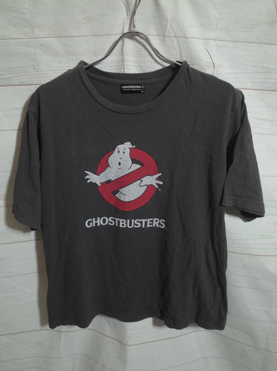 レディース pk103 GHOST BUSTERS ゴーストバスターズ 映画 ムービー ロゴ 半袖Tシャツ M グレー 灰_画像1