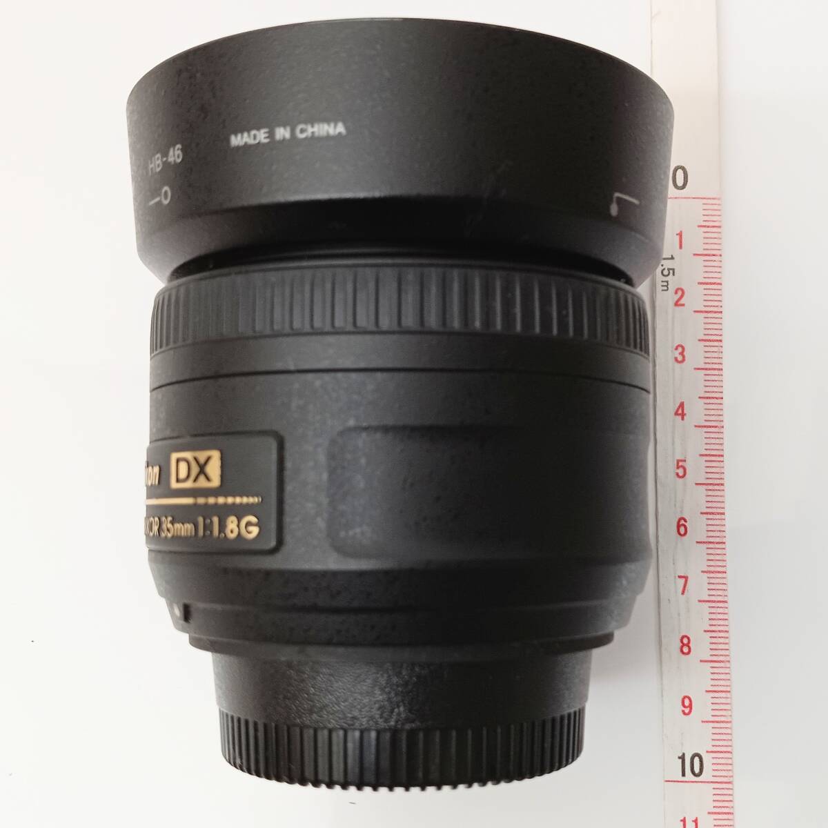【2195】NIKON ニコン DX AF-S NIKKOR 35mm 1:1.8G レンズ カメラ 一眼レフ 単焦点 標準 オートフォーカス AF 実用品 フード ブラック の画像7