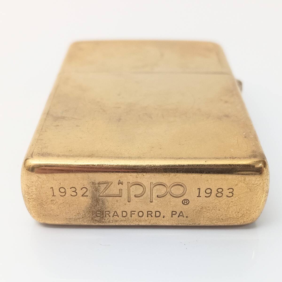 【2218】ZIPPO ジッポ ライター ゴールド カラー 1983 1932 BRADFORD BEER ヴィンテージ アンティーク 喫煙具 コレクション タバコ_画像4