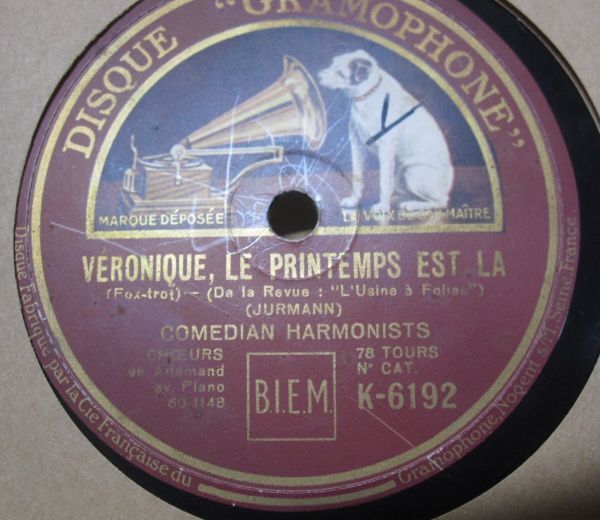 SP・フランス盤・コメディアン ハーモニストComedian Harmonists・昨夜 貴方の夢を見た / Veronique, le printemps est la・B-53の画像3