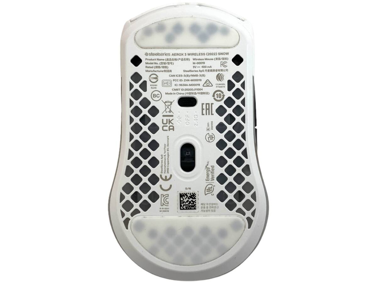 steelseries (スティールシリーズ) Aerox 3 Wireless マウス ワイヤレス パソコン周辺機器 Bluetooth 防水性 62608 ホワイト 家電/004_画像2