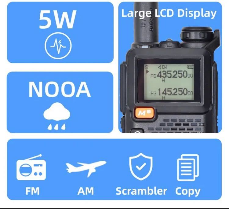 【最安値】UV-5R PLUS Quansheng ハンディ無線機 周波数拡張 航空無線受信 日本語簡易マニュアル_画像3