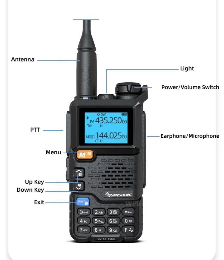 [ the lowest price ]UV-5R PLUS Quansheng handy transceiver frequency enhancing aviation wireless reception Japanese simple manual 