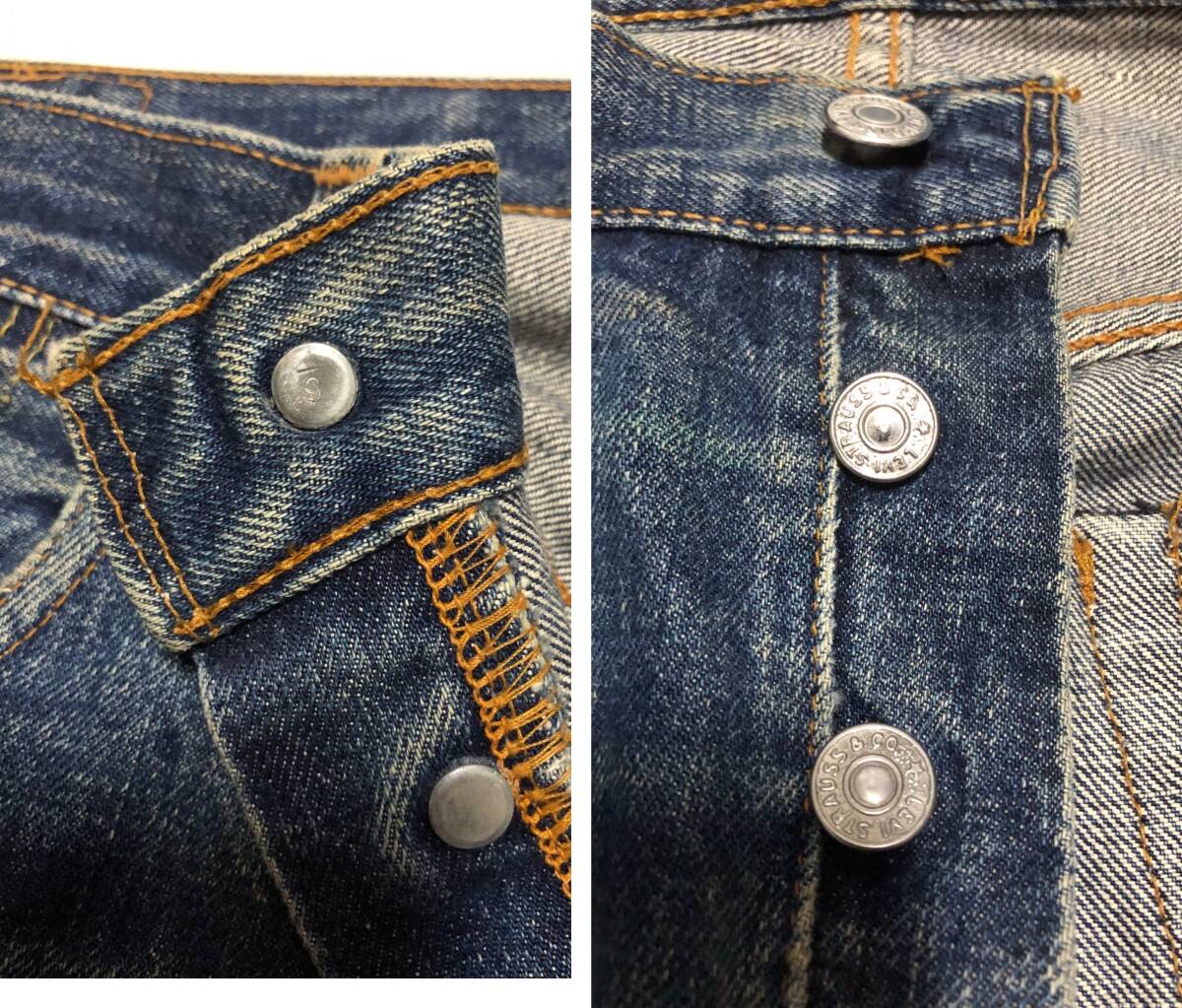 60S LEVIS Levi's 501BIGE..!.hige! bee. nest! Golden size absolute size W approximately 33 -inch repair ending [ besides Vintage exhibiting!]