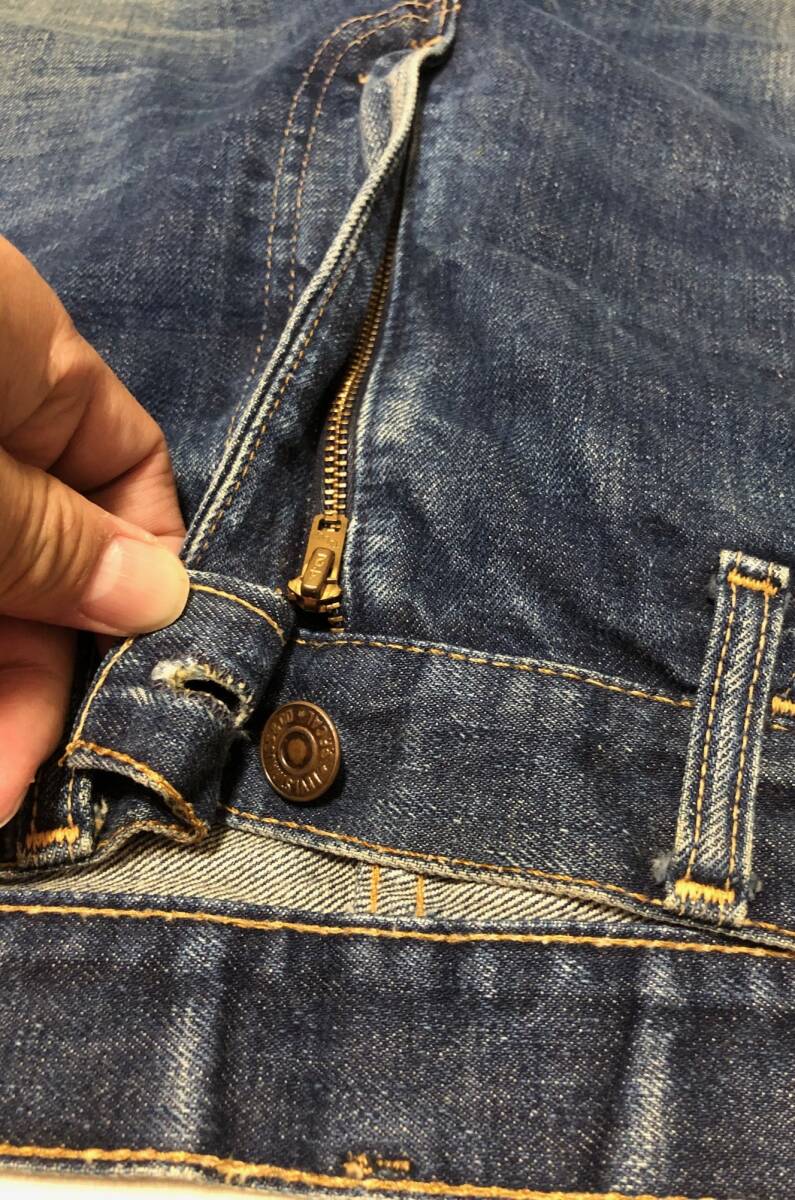 60S70S LEVIS リーバイス606BIGE 刻印8 濃紺 希少サイズ！ 実寸約W34インチ リペア済み 【他にもヴィンテージ出品中！】_画像4