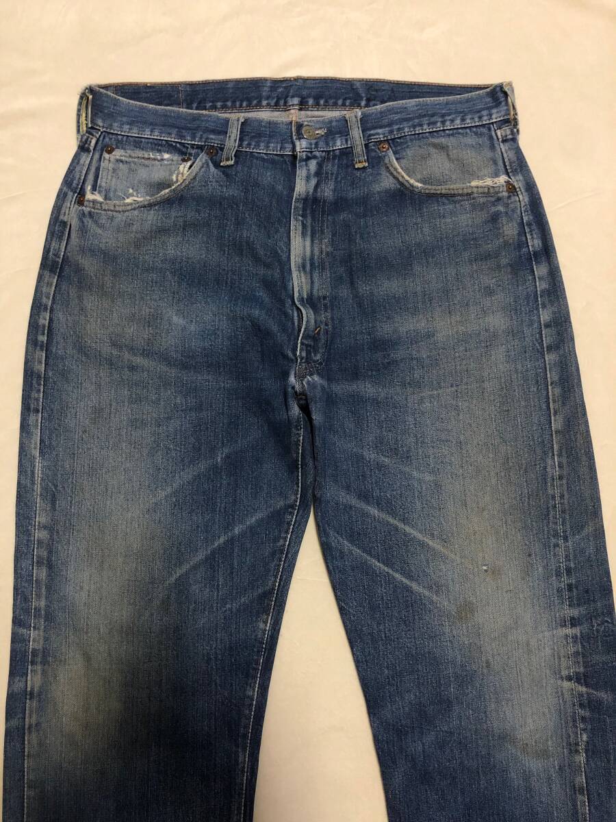 70S LEVIS リーバイス502 66前期 刻印16 ジッパーSCOVILL 実寸W約34～35インチ リペア済み【他にもヴィンテージ出品中！】の画像1