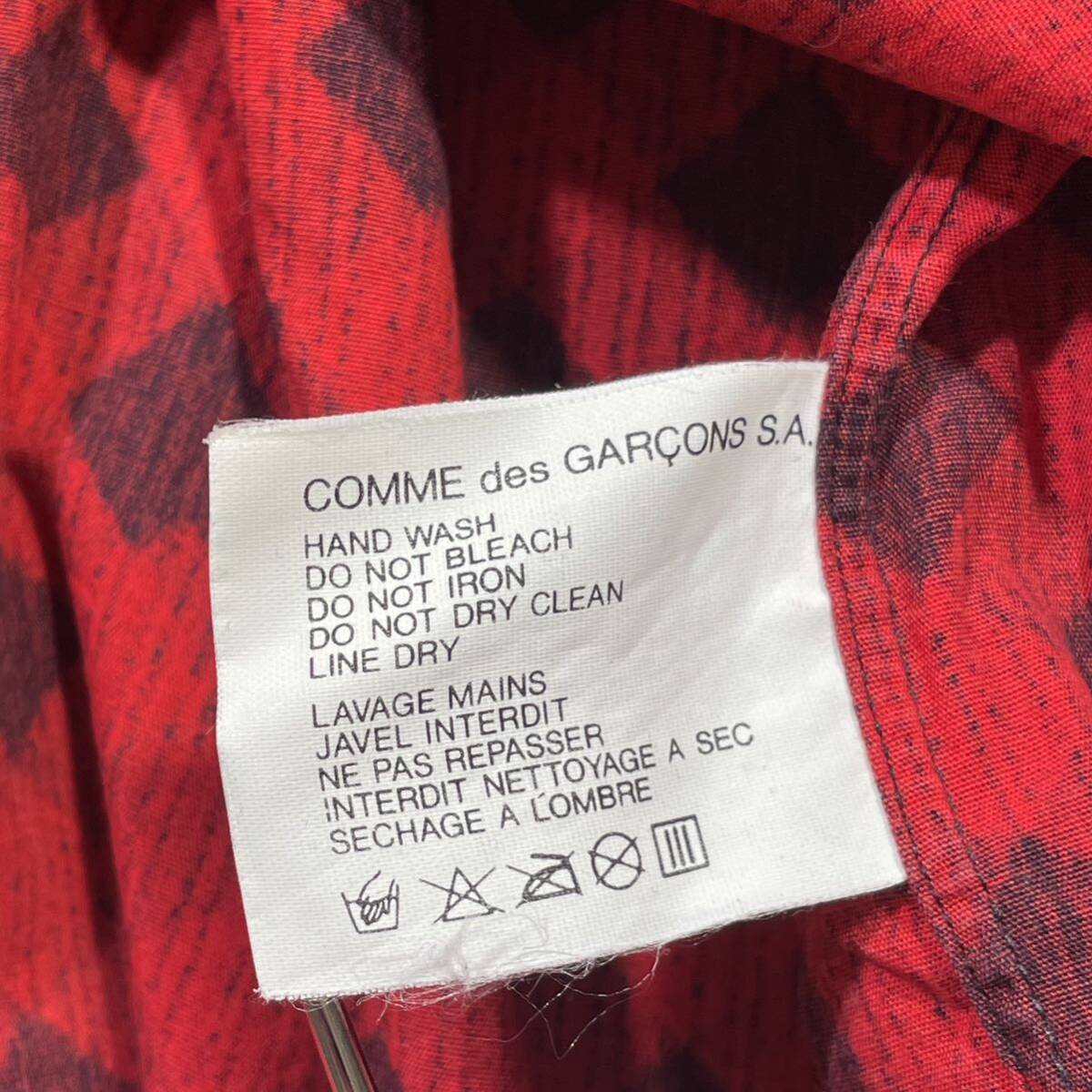 希少 COMME des GARCONS SHIRT コムデギャルソン シャツ ■90s 川久保怜 ■ダイアゴナル チェック 角襟 シェルボタン ■長袖 シャツの画像5