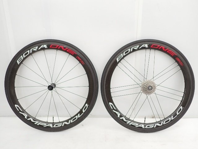 Campagnolo チューブラー カーボンホイール BORA ONE 50 Tublar 前後ペア CS-R7000 スプロケット付 カンパニョーロ ▽ 6E3A0-2_画像2