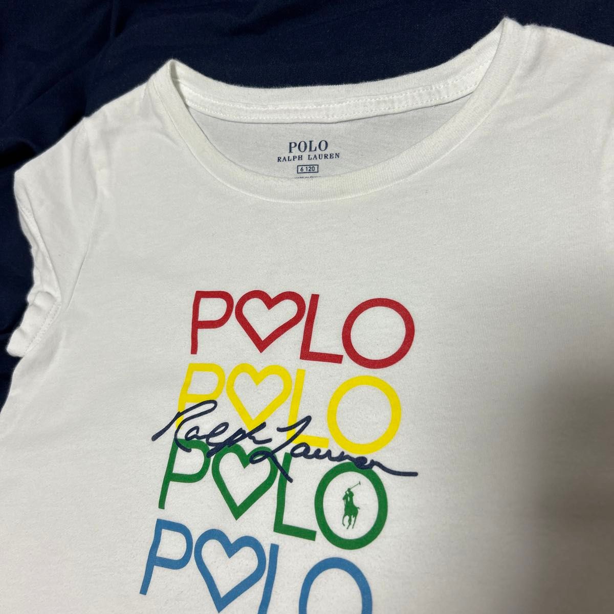 ラルフローレン ロゴ Tシャツ ポニー ホワイト 女の子 国内百貨店購入品 120