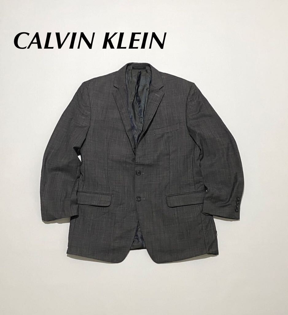 【輸入品】CALVIN KLEIN カルバンクライン テーラードジャケット ブレザー グレー ウール　古着卸　大量_画像1