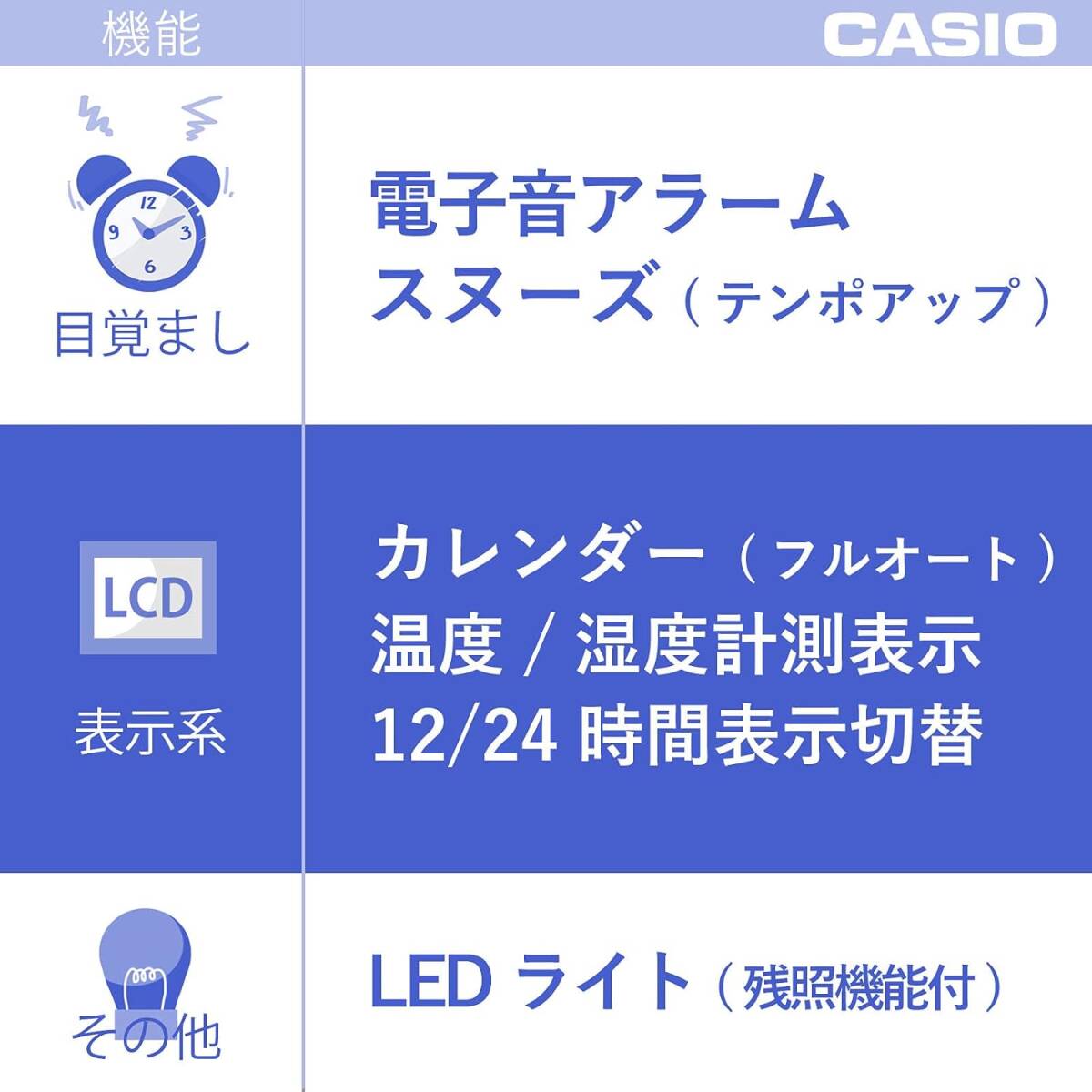 CASIO(カシオ) 目覚まし時計 電波 ピンク デジタル 小型 スヌーズ ライト付き DQD-805J-4JF_画像4