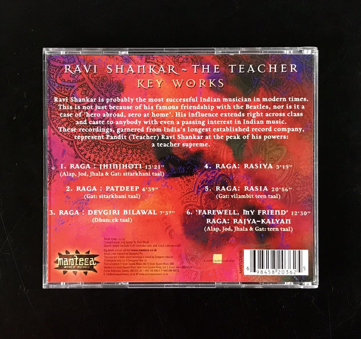 即決★CD RAVI SHANKAR/THE TEACHER KEY WORKS ラヴィ・シャンカール シタール インド音楽 民族音楽 ワールドミュージック_画像3
