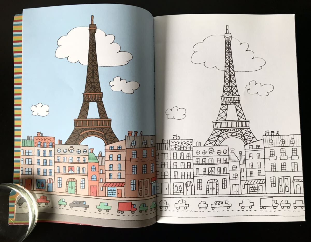 即決★洋書カラーリンクブック　フランス　パリ　塗り絵　イラストブック　ぬりえ　ぬり絵　FRANCE PARIS