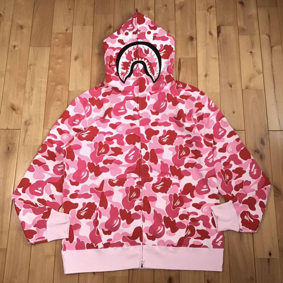 ★新品★ 2XL ABC camo Pink シャーク パーカー shark full zip hoodie a bathing ape BAPE エイプ ベイプ アベイシングエイプ XXL w3al_画像1