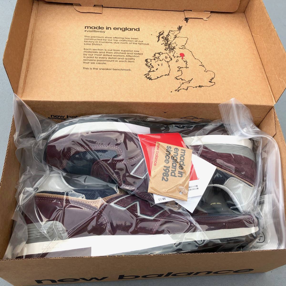 UK製 NEW BALANCE OM576OBN【30th Anniversary Collection】US8D 26cm 新品 イギリス英国製 ワインレッド×ネイビー 赤/紺 限定M576 OG_画像9