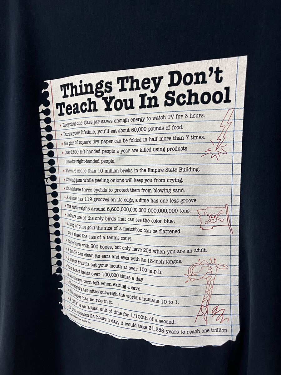 00s Things They Don't Teach You In School 学校では教えてくれない事 メッセージ Tシャツ _画像3