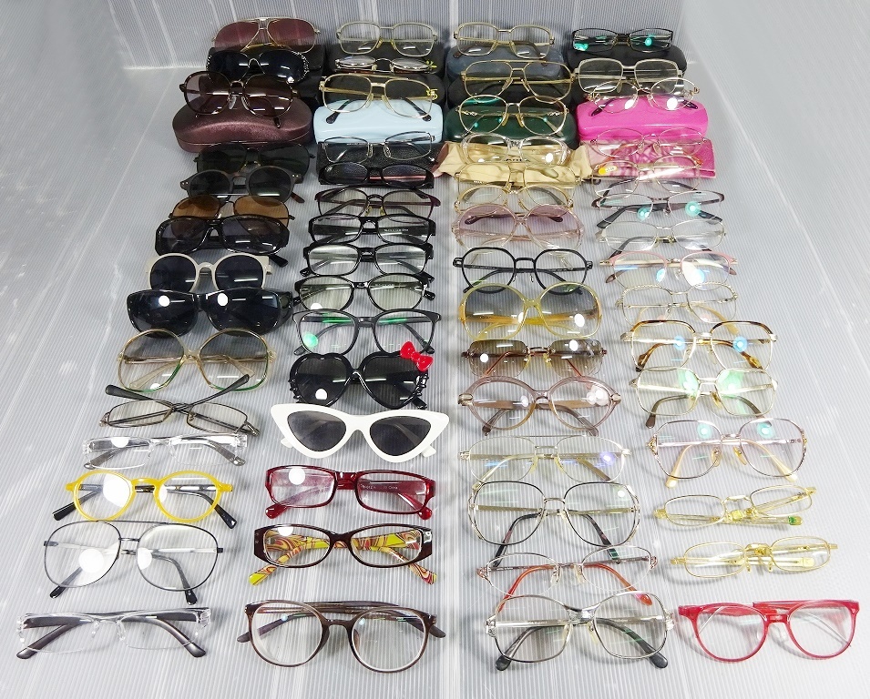 8■まとめて 大量 60点 眼鏡 メガネ 老眼鏡 サングラス メガネケース ジャンク まとめ売り_画像1