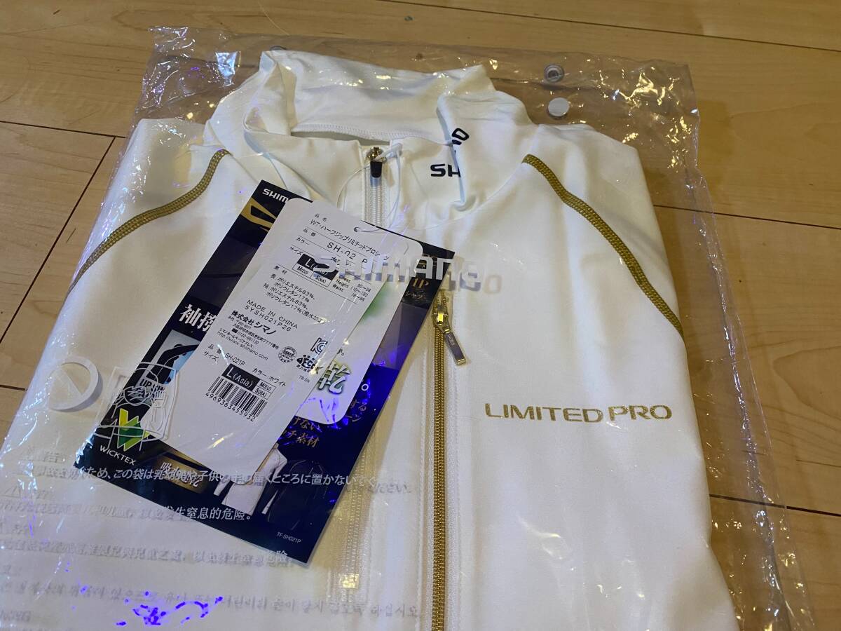  новый товар * Shimano ограниченный Pro WT* половина Zip рубашка L белый SH-021P