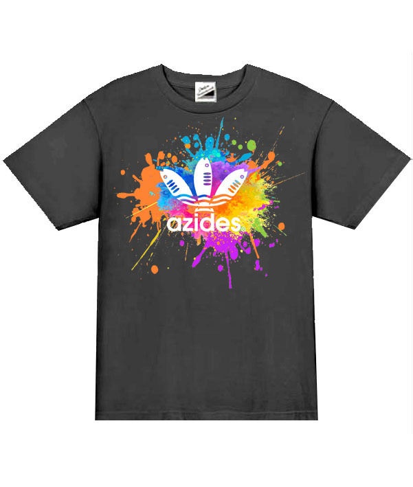 【azides黒L】5ozアジデスペイントTシャツ面白いおもしろパロディネタプレゼント送料無料・新品_画像1