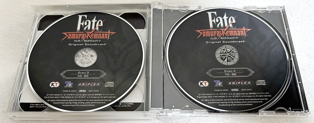 Fate/Samurai Remnant Original Soundtrack 芳賀敬太 篠田大介 六花 渡れい TYPE-MOON オリジナルサウンドトラック サムライレムナント_画像3
