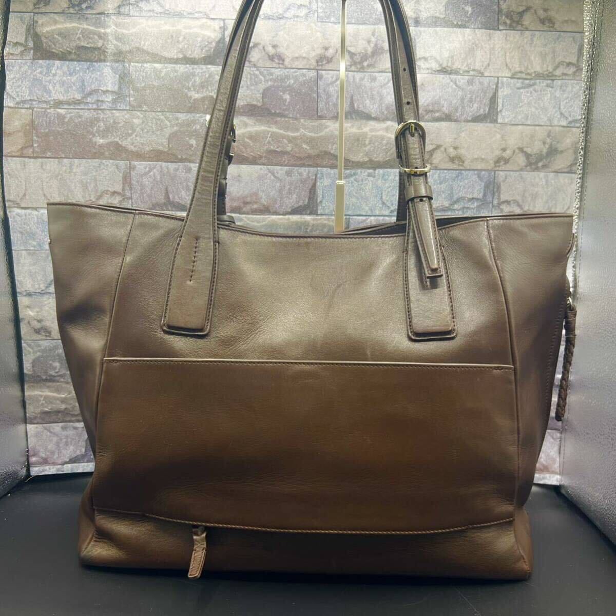 * ultimate beautiful goods *P.I.Dpi- I ti- business bag tote bag shoulder .. possible high capacity A4 PC possible men's back bag original leather Brown tea commuting 