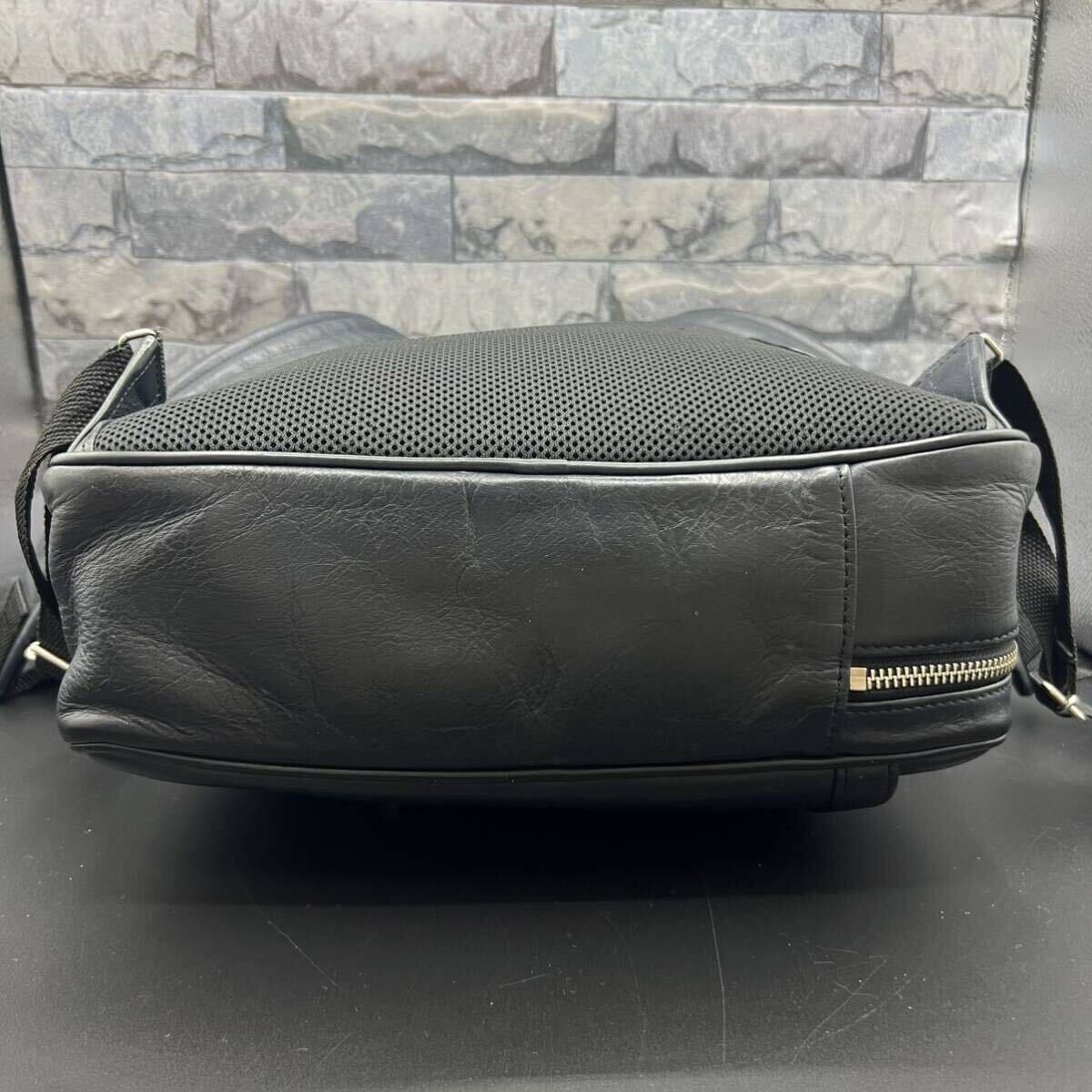 1 jpy * ultimate beautiful goods *BUSINESS LEATHER FACTORY business leather Factory backpack 2way original leather business bag navy A4 storage possibility 