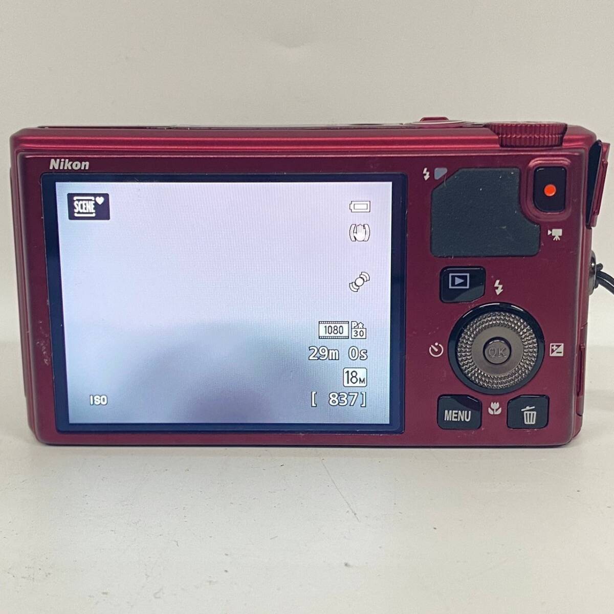 1円~【動作確認済み】ニコン Nikon COOLPIX S9400 Red NIKKOR 18X WIDE OPTICAL ZOOM ED VR コンパクトデジタルカメラ 箱付き J180003_画像4
