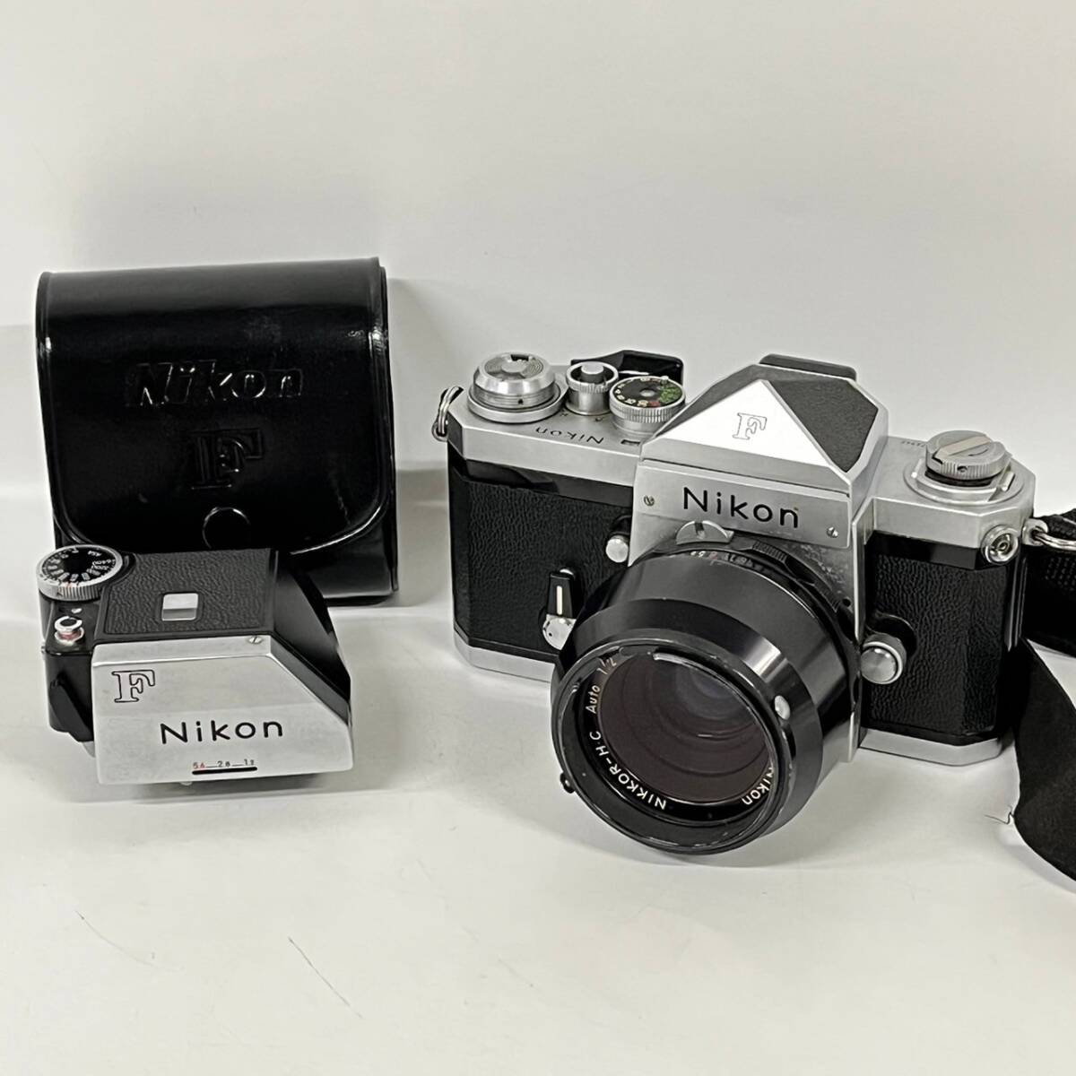 1円~【動作未確認】ニコン Nikon F 後期型 アイレベル NIKKOR-H・C Auto 1:2 f=50mm 一眼レフ フィルムカメラ レンズ 付属品有 J140010_画像1