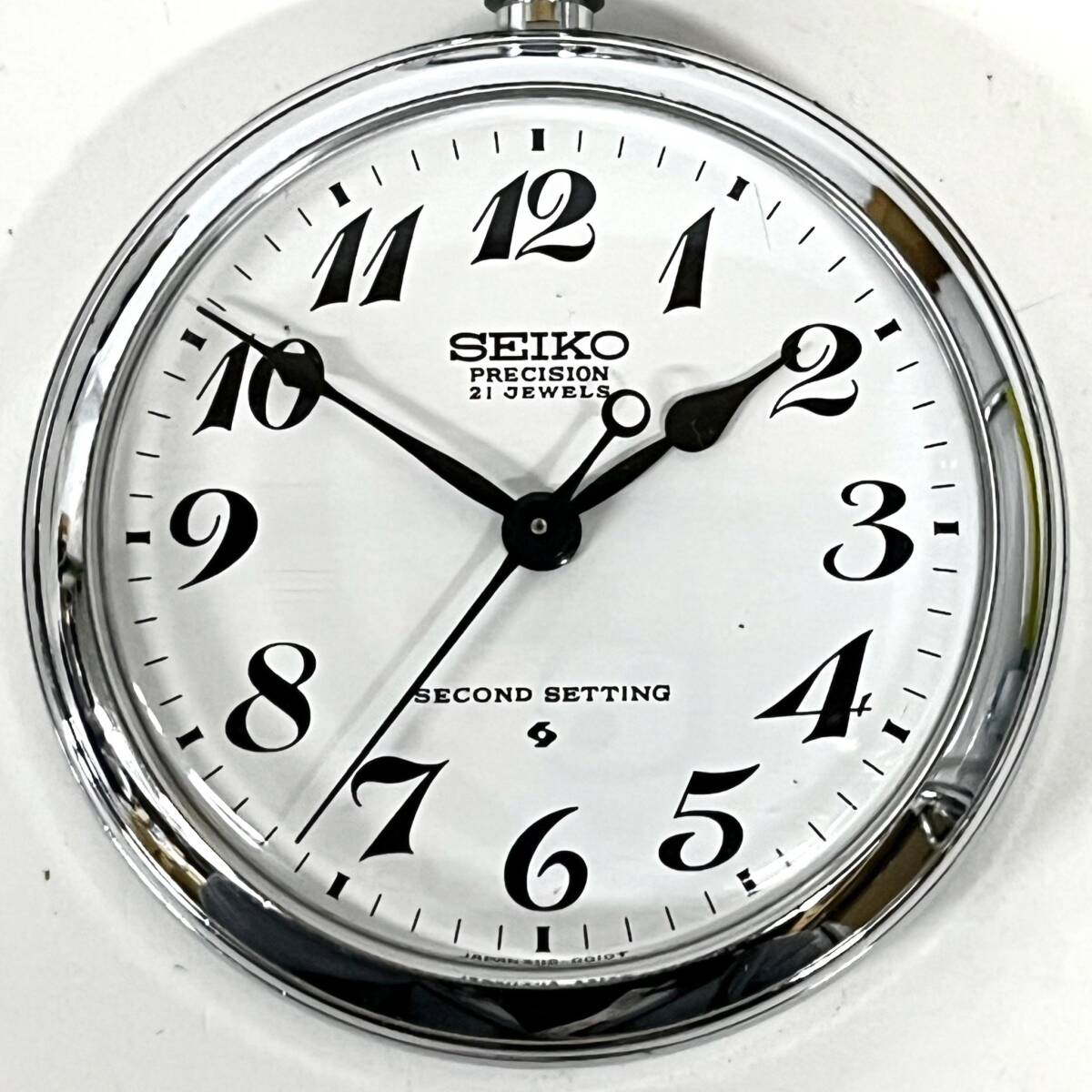 1円~【実動】SEIKO PRECISION セイコー プレシジョン SECOND SETTING 6110-0010T 懐中時計 手巻き ホワイト文字盤 21石 3針 G132300_画像2