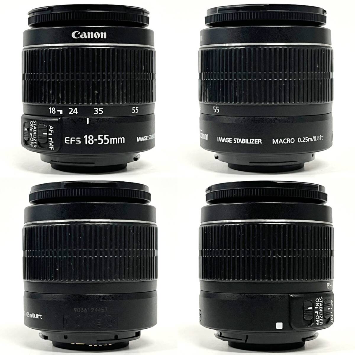 1円~【通電確認済】キャノン Canon EOS Kiss X5 DS126311 ZOOM LENS EF-S 55-250mm 18-55mm 1:4-5.6 1:3.5-5.6 IS デジカメ レンズ J110173_画像7
