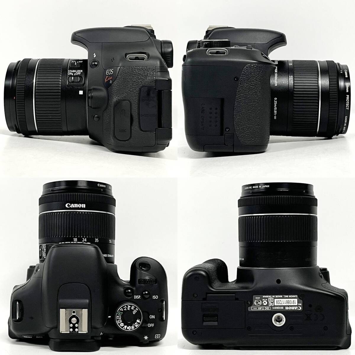 1円~【通電確認済】キャノン Canon EOS Kiss X5 DS126311 ZOOM LENS EF-S 55-250mm 18-55mm 1:4-5.6 1:3.5-5.6 IS デジカメ レンズ J110173_画像3
