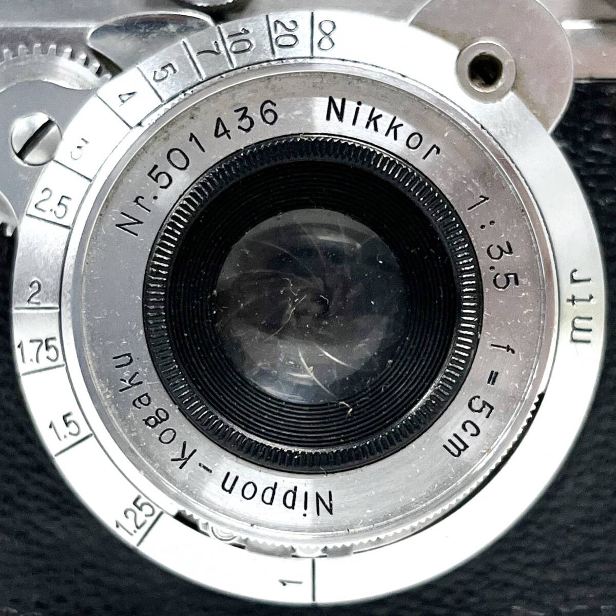 1円~【動作未確認】ハンザ・キャノン HANZA Canon 日本光学 Nippon-Kogaku Nikkor 1:3.5 f=5cm レンジファインダーカメラ ケース付 J110083_画像3