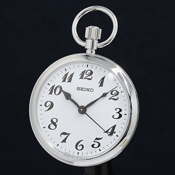 1 иен работа хорошая вещь QZ с ящиком Seiko 7C11-0010 белый циферблат карманные часы OKZ 3797000 4NBG2