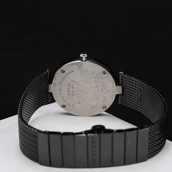 1円 稼働 センチュリー QZ タイムジェム 89902 ミラー ブラック文字盤 黒 レディース腕時計 KMR 5996100 4KHTの画像4