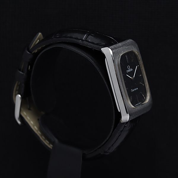 1円 オメガ ジュネーブ ブラック文字盤 レクタンギュラー 手巻き レディース腕時計 NSY 1397000 4KHTの画像2