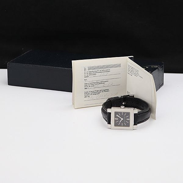 1円 保/箱付 稼働 良品 ブルガリ クアドラード SQ22SL QZ 黒文字盤 レディース腕時計 OGH 5996100 4KHT