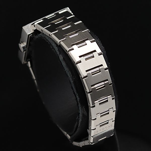 1円 稼働 良品 ブルガリ クアドラード SQ22SS QZ ブラック文字盤 スクエアタイプ レディース腕時計 DOI 9506200 4KHTの画像3