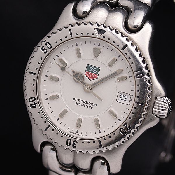 1 jpy operation TAG Heuer cell Professional 200m WG1212-K0 white face QZ Date men's wristwatch NSY 9274100 4KHT