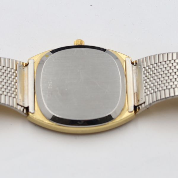 1円 稼働 オメガ デビル 1342 デイト QZ ゴールド文字盤 メンズ腕時計 TKD 5996100 4KHTの画像3