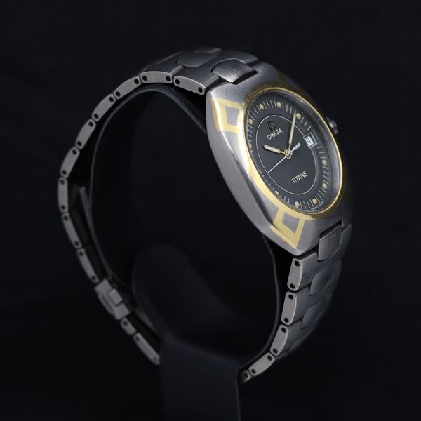 1円 稼働 オメガ シーマスター チタン 120ｍ デイト QZ グレー文字盤 メンズ腕時計 TKD 0024200 4ERT_画像2